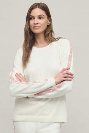 Barefoot Dreams CozyChic Ultra Lite Heart Stripe Pullover