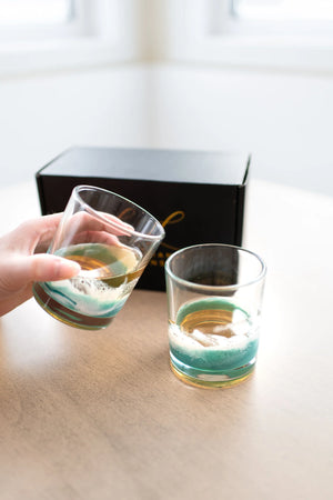 Lynn & Liana Designs Resin Coated Old Fashion Whiskey Glasses