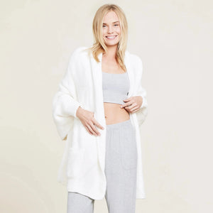 Barefoot Dreams CozyChic Cable Weave Blanket Wrap - Pearl