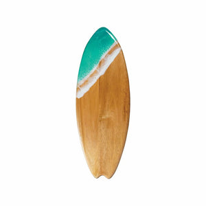 Lynn & Liana Designs Resin-Accented Surfboard Shaped Charcuterie Board - Bermuda Blue