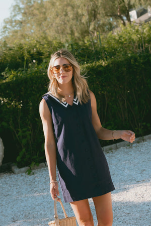 Marea Waterfront Shift Dress - Navy