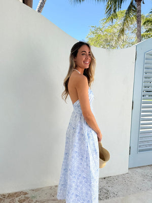 The Loren Marea Mireille Dress - Blue Seashell