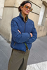 Never Fully Dressed Navy Pinstripe Reversible Puffer