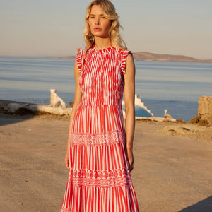 Oliphant Sleeveless Smocked Maxi - Santorini