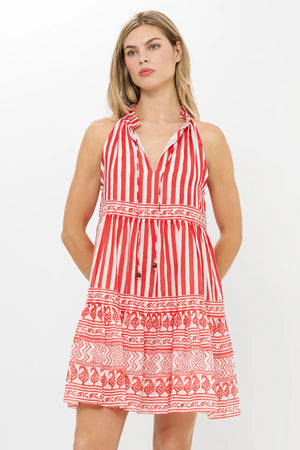 Oliphant Sleeveless Tiered Short - Santorini Red
