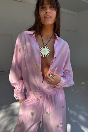 BDA Never Fully Dressed Miley Shirt - Pink with Sun Foil