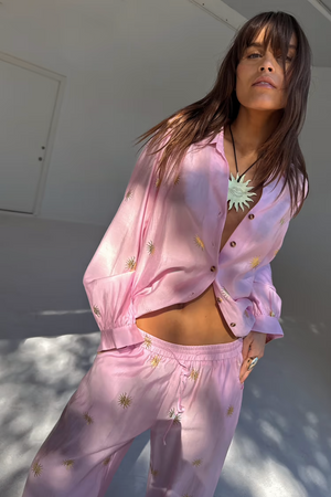 BDA Never Fully Dressed Miley Shirt - Pink with Sun Foil