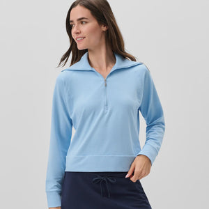 Johnnie-O Eliza Performance 1/2 Zip Pullover - Gulf Blue