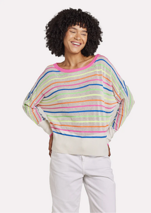 Brodie - Mini Stripe Relax Neck - Neon Stripes