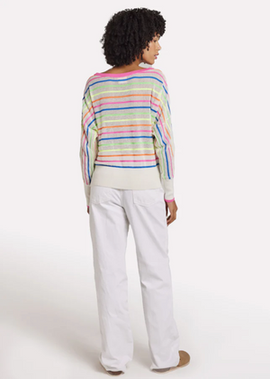 Brodie - Mini Stripe Relax Neck - Neon Stripes
