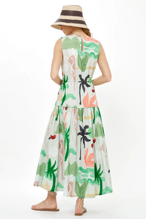 Oliphant Sleeveless Piped Maxi- Paradiso Petal