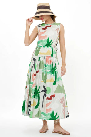 Oliphant Sleeveless Piped Maxi- Paradiso Petal