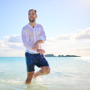 TABS Turquoise White Shirt and Navy Shorts