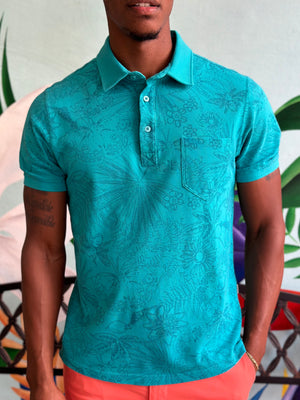 TABS Bermuda spring green polo shirt all over print