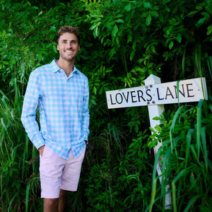 TABS Bermuda Mens Long Sleeve Shirt Check Pink Front