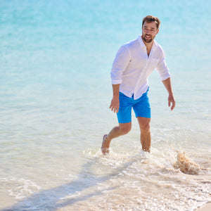 Blue shorts in the sea