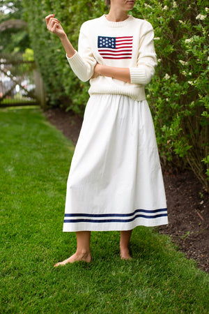 Marea Charlotte skirt - White with Navy Triim