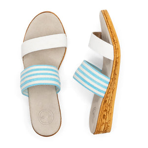 Charleston Shoe Co. Cecilia Sandal - Turquoise Stripe
