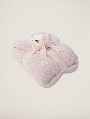 Barefoot Dreams CozyChic Adult Robe - Dusty Rose/ White