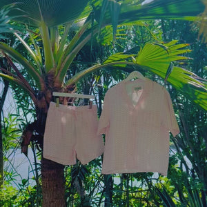 TABS Women's Muslin Lounge Set - Pink Bermuda Map