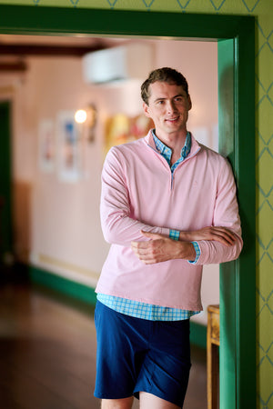 TABS Men's 1/4 Zip Pullover - Bermuda Pink