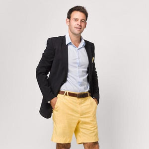 TABS Kiskadee Yellow cotton linen Bermuda shorts