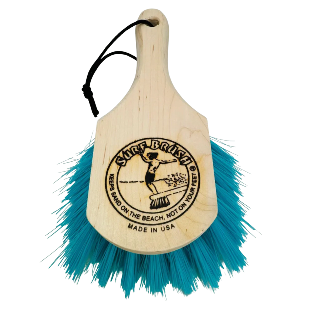Surf Brush with SHORT 8" Handle - Turquoise