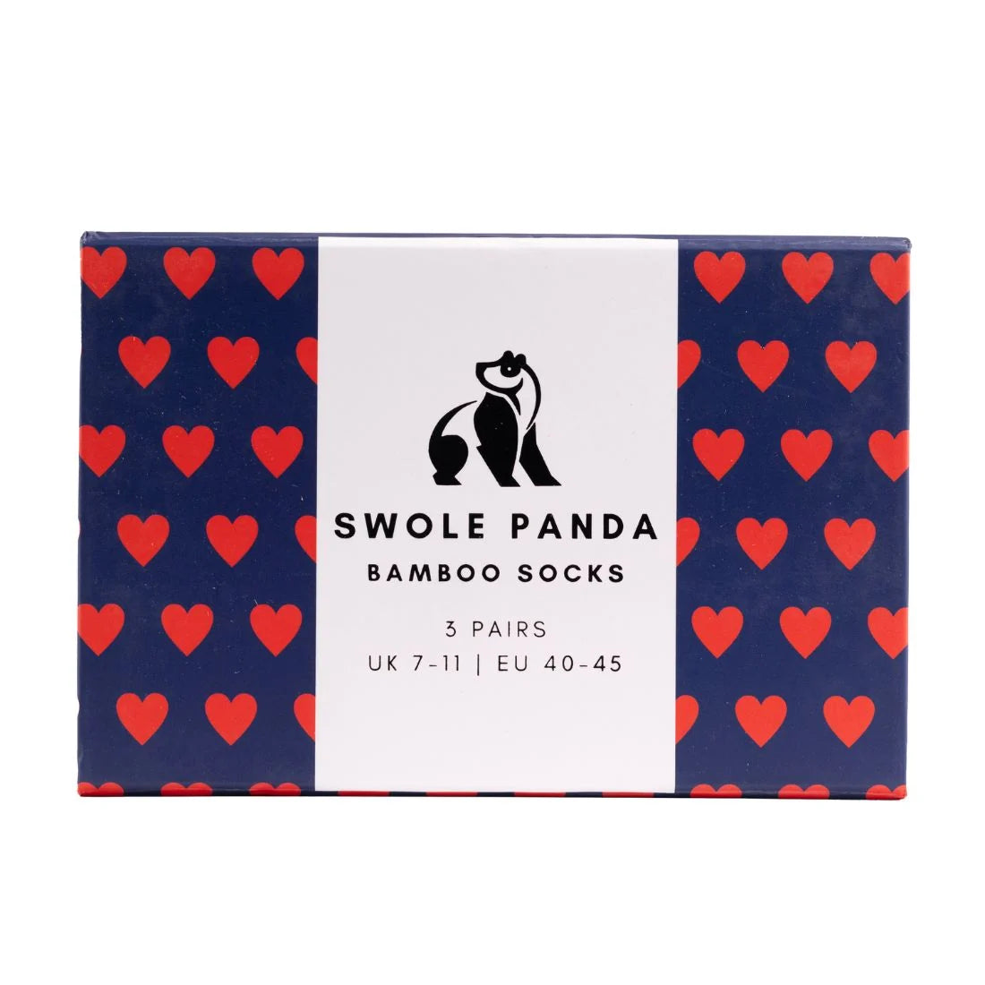 Swole Panda 3 Pack Socks - Hearts