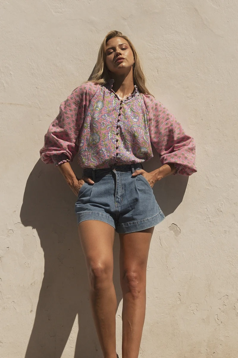 BDA Miss June - Pink Raquel Blouse