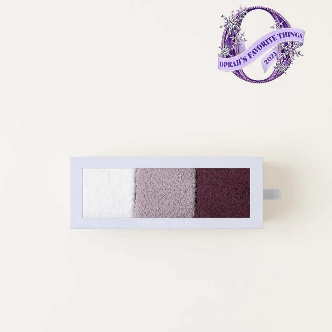 Barefoot Dreams CozyChic 3 Pair Sock Set - Fig Multi