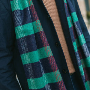 Swole Panda Scarf - Green/Navy Striped