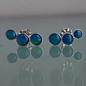 Airy Heights Opal Water Bubble Studs - Cerulean