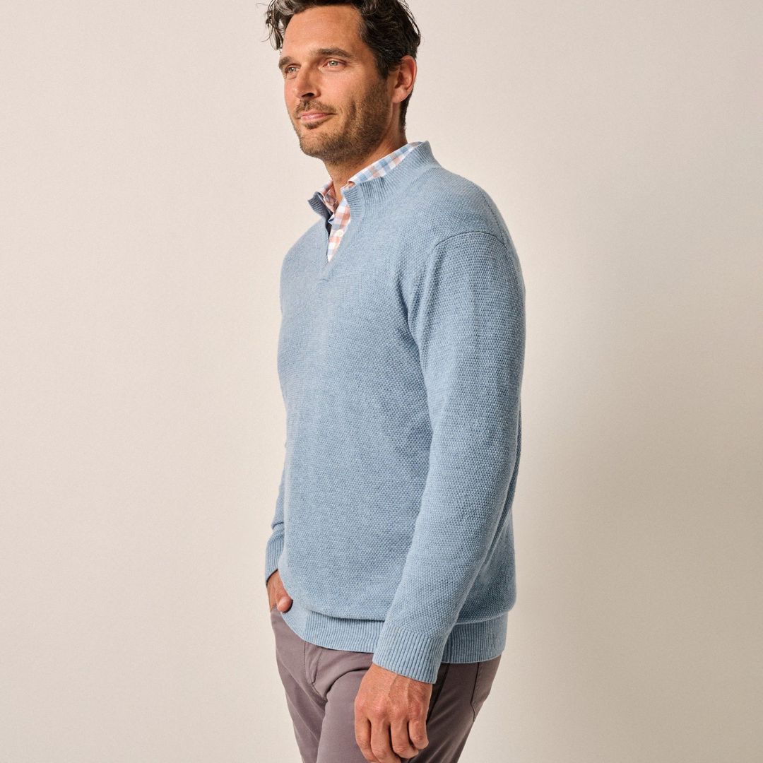 Johnnie-O Esteban Johnny Collar Sweater - Breeze