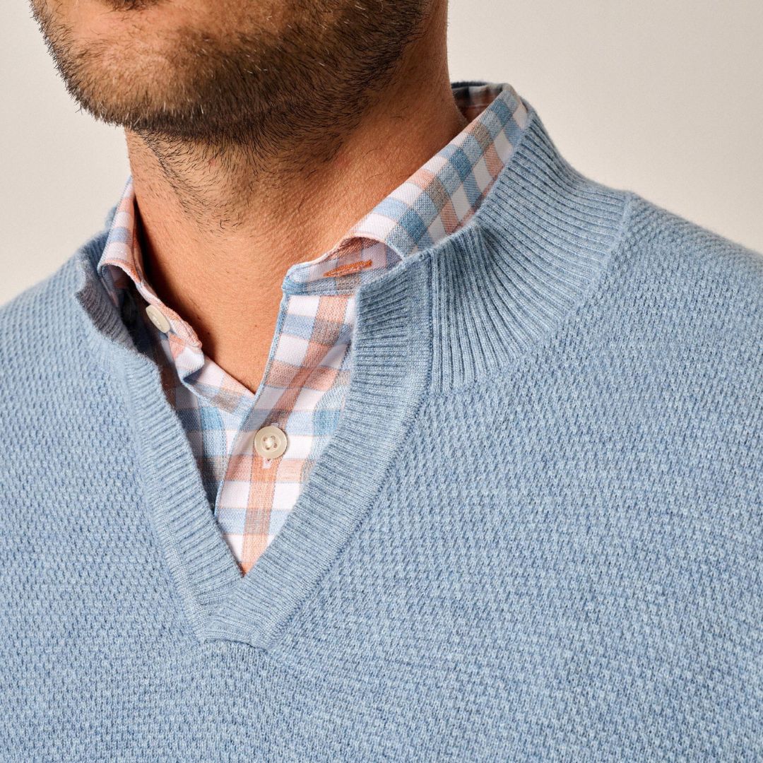 Johnnie-O Esteban Johnny Collar Sweater - Breeze