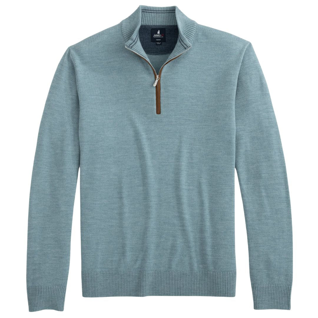 Johnnie-O Raynor Merino 1/4 Zip Sweater- Riviera