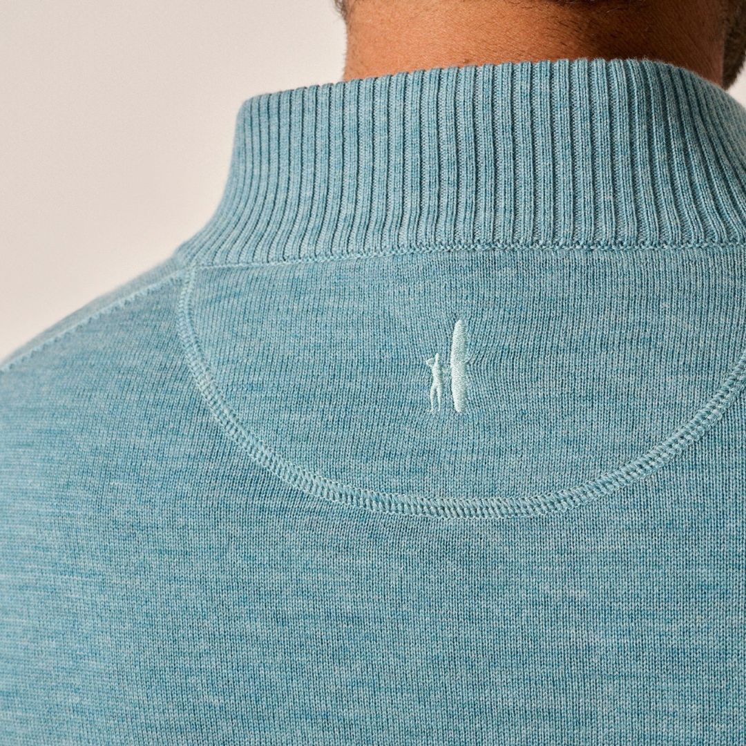 Johnnie-O Raynor Merino 1/4 Zip Sweater- Riviera