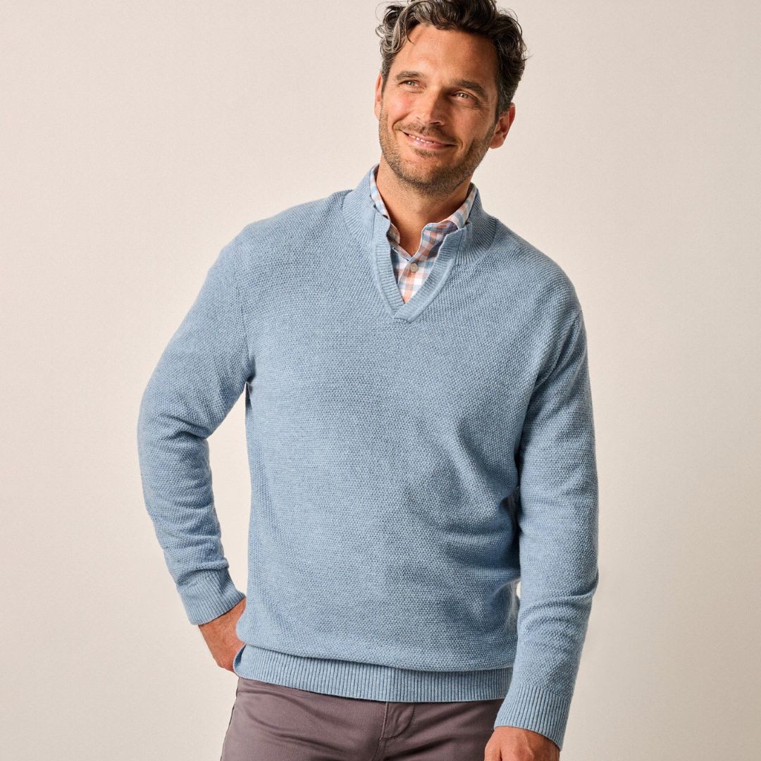 Johnnie-O Esteban Johnny Collar Sweater - Breeze