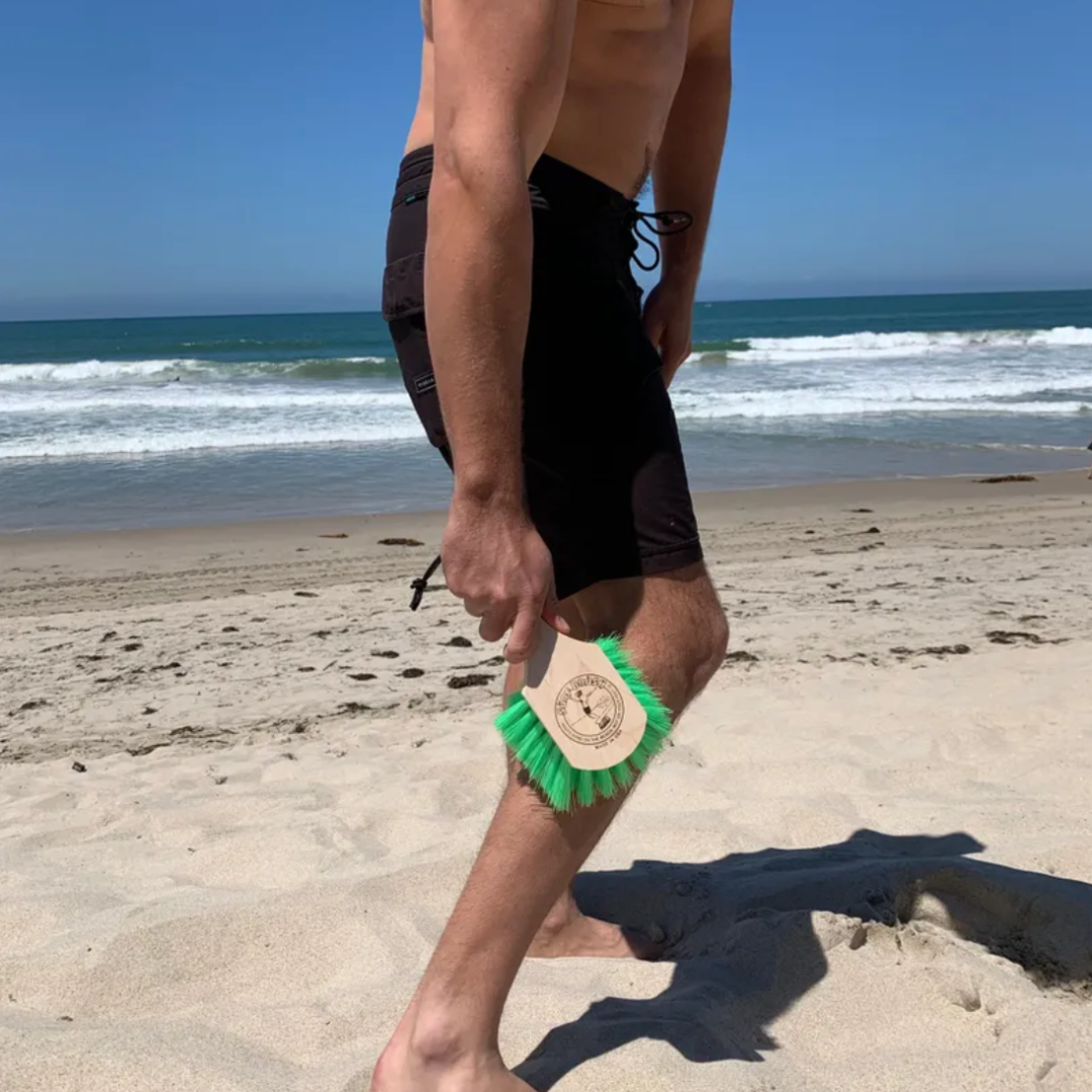 Surf Brush with SHORT 8" Handle - Green