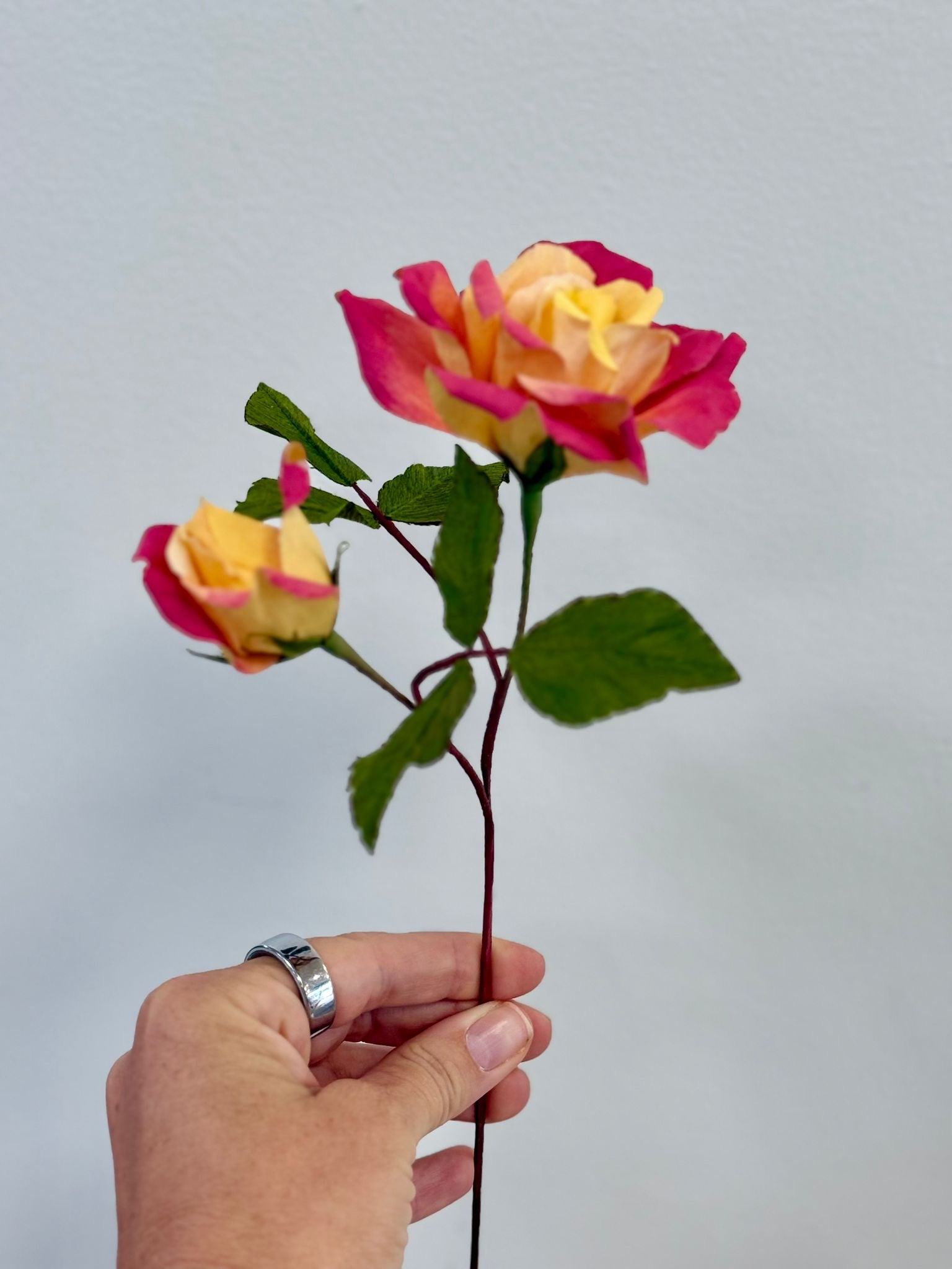 Cherise - Hand-Painted Rose Flower