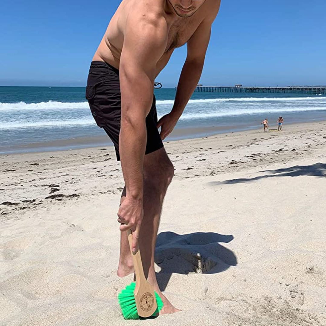 Surf Brush with LONG 15" Handle - Green