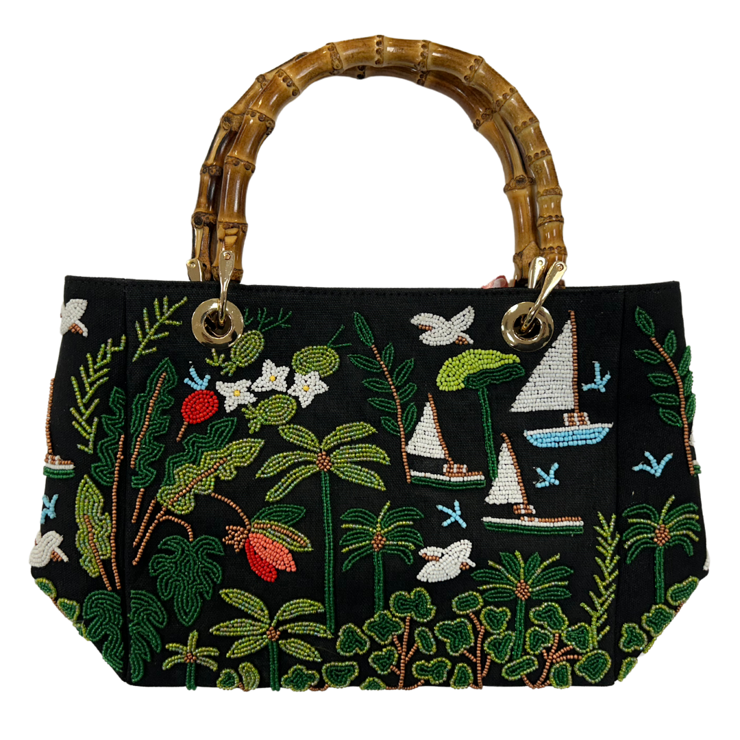 Tiana Design - Bamboo Arch Handle Bag - Black