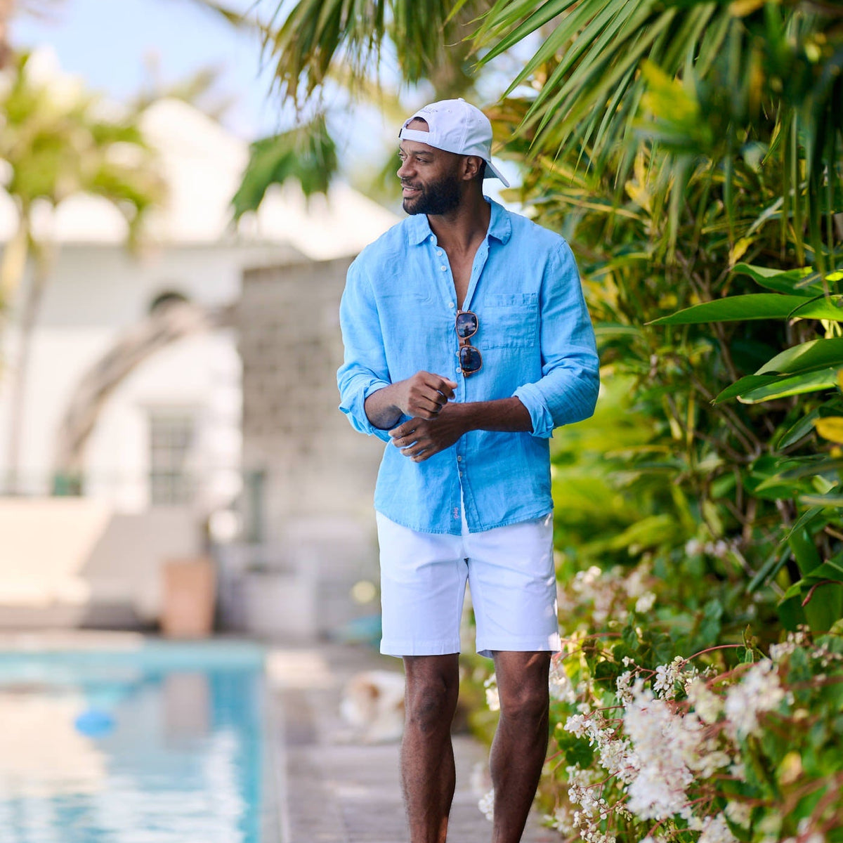 Men's Five-Star Stretch Bermudas  - Longtail White