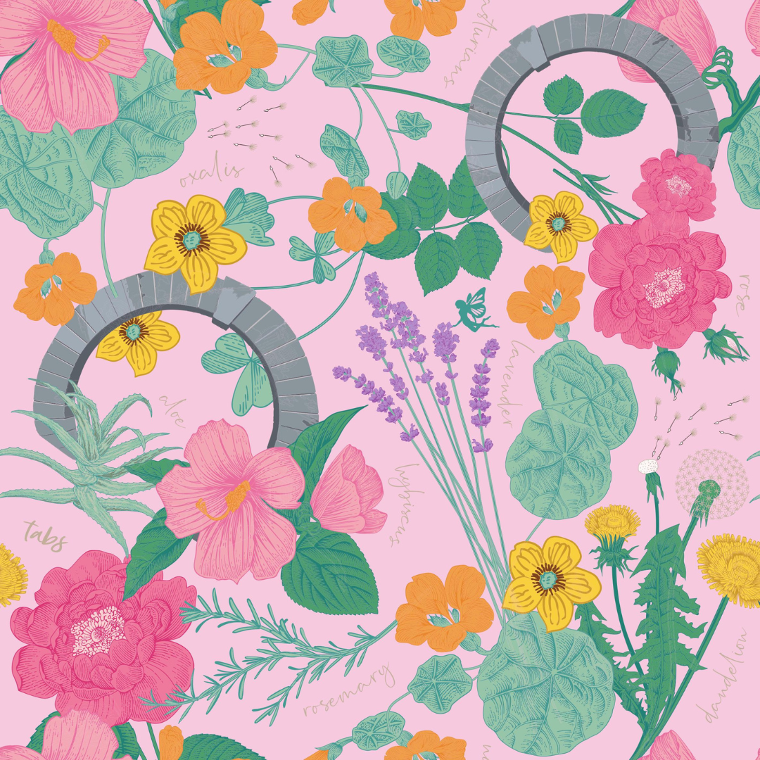 TABS Minky Blanket - Bermuda Botanist Pink