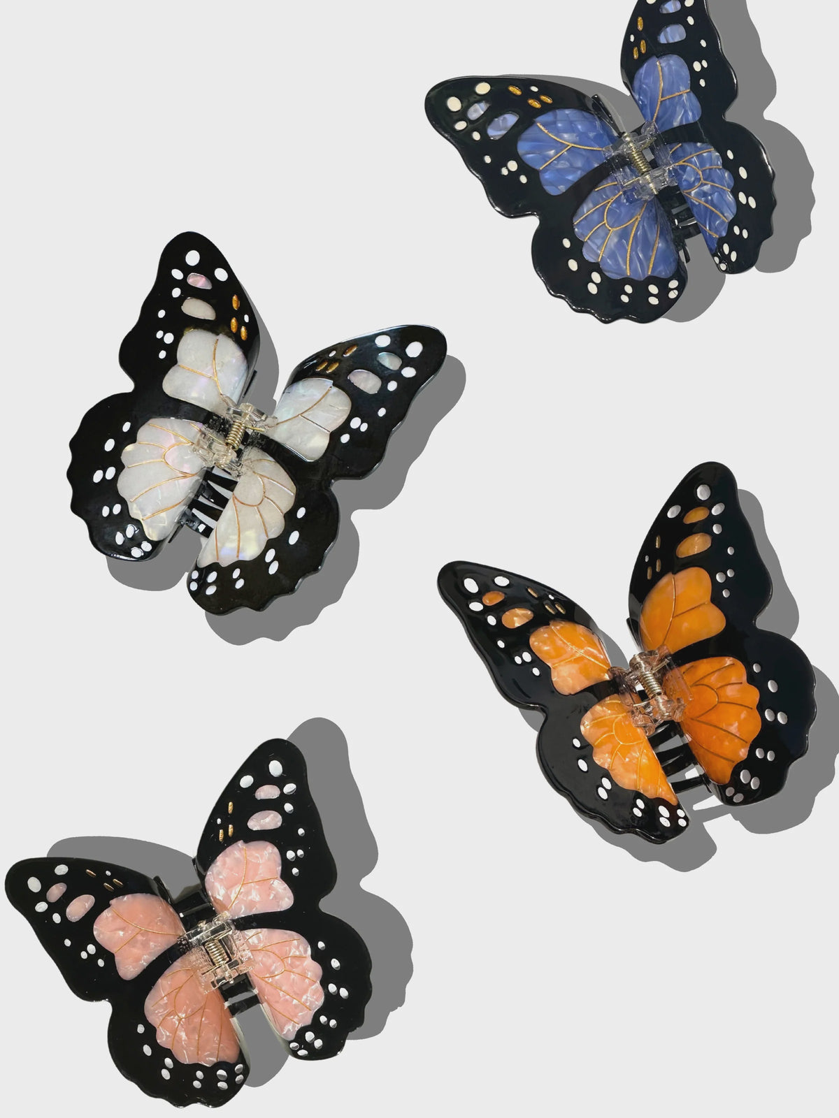 BDA Solar Eclipse Monarch Butterfly Claw Hair Clip - Midnight