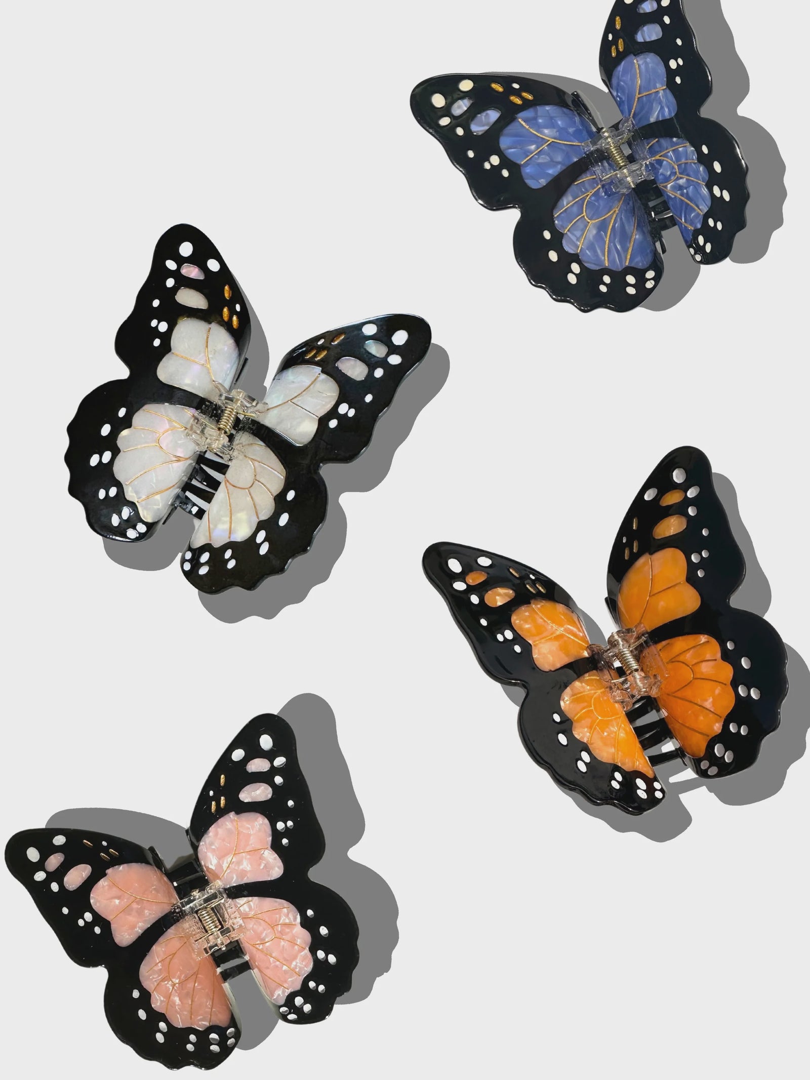 BDA Solar Eclipse Monarch Butterfly Claw Hair Clip - Midnight