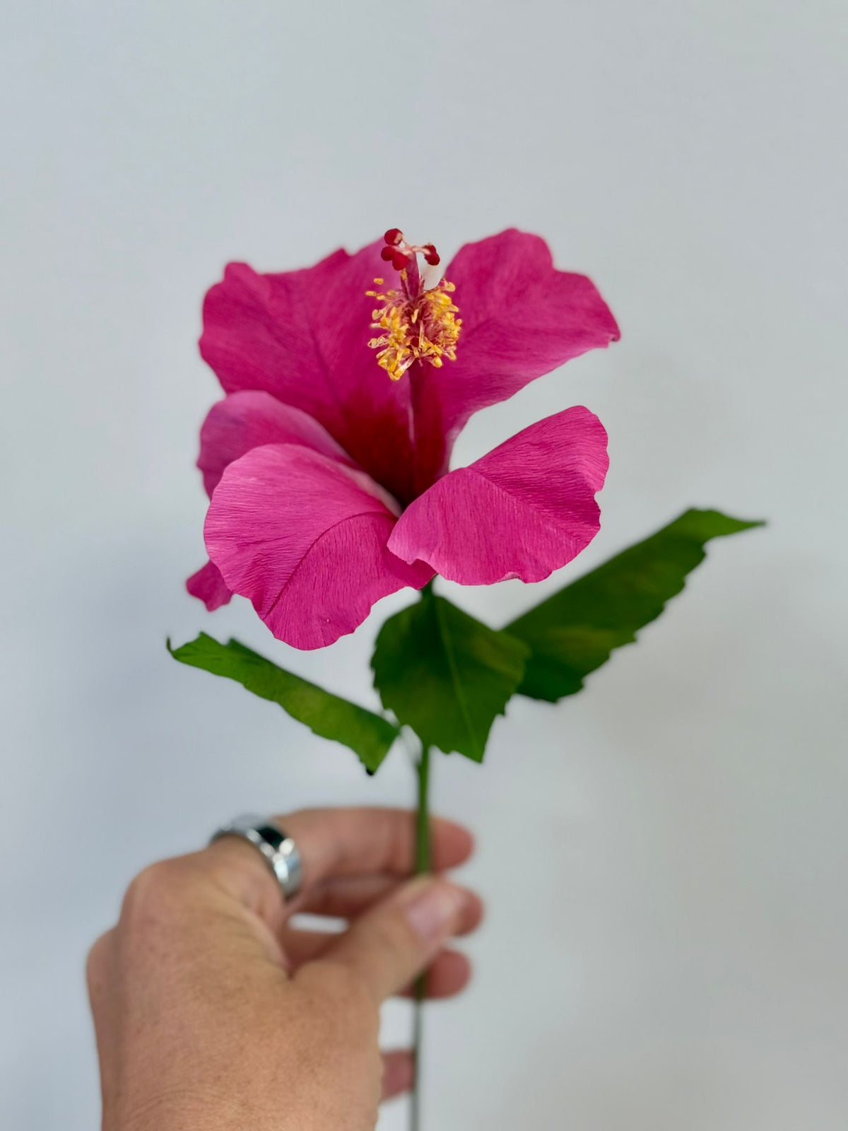 Cherise - Hand-Painted Hibiscus Flower