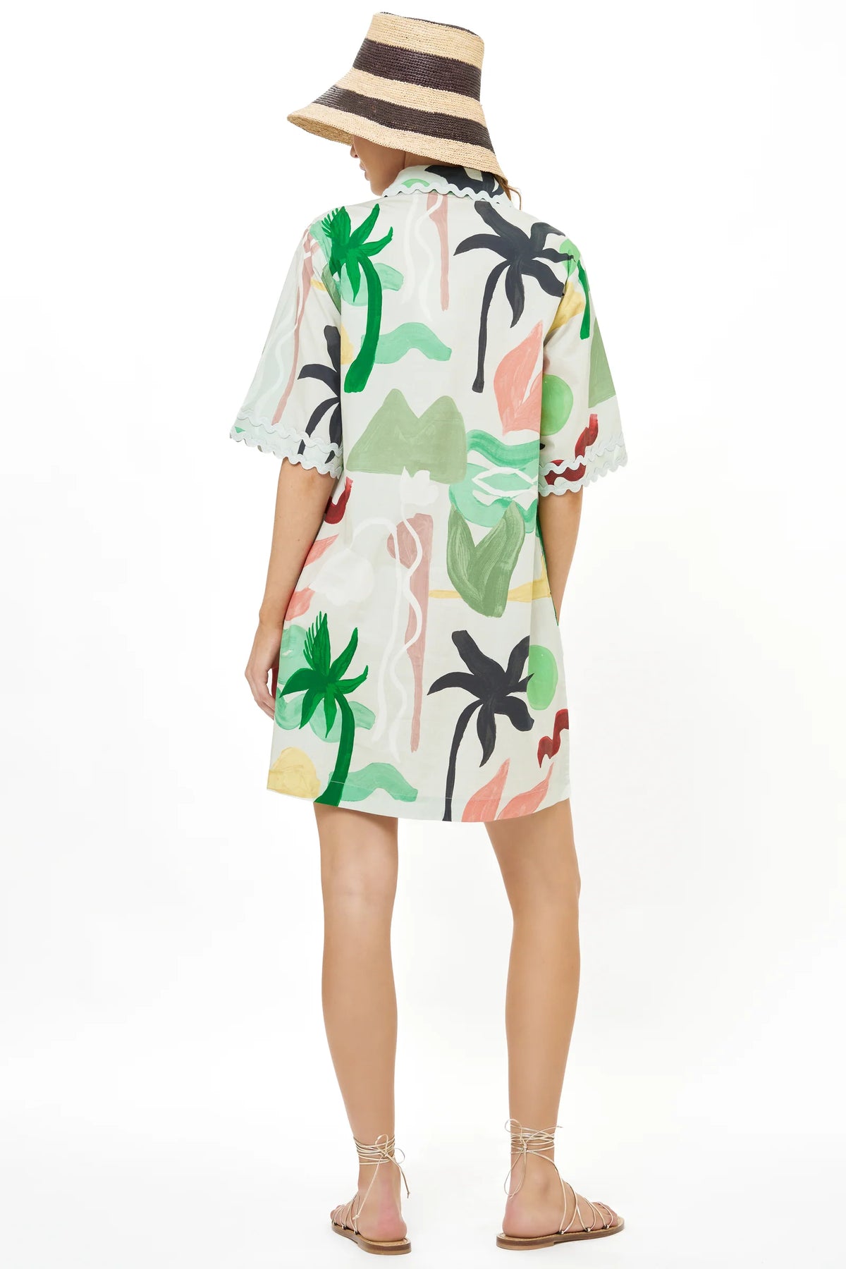 Oliphant Collared Shirt Dress Mini- Paradiso Petal