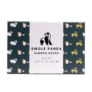 Swole Panda 3 Pack Socks - Farm Gift Set