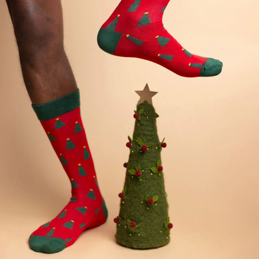 Swole Panda Socks - Christmas Tree