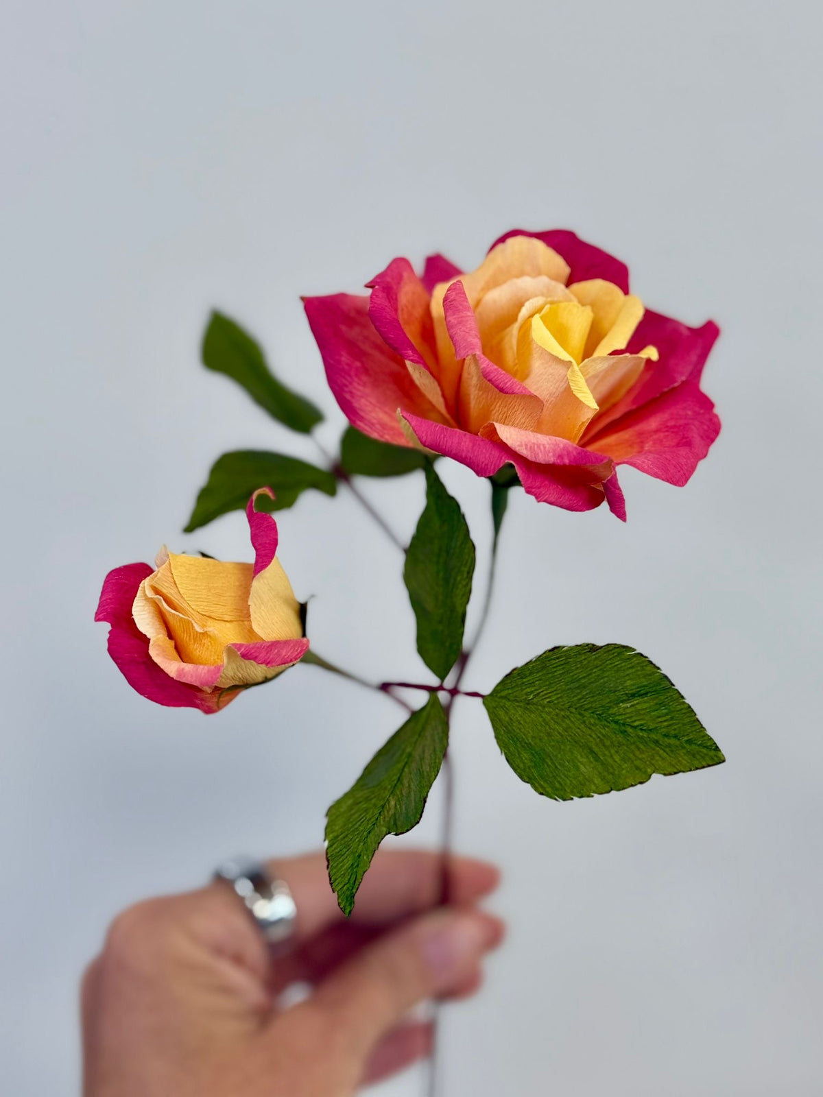 Cherise - Hand-Painted Rose Flower